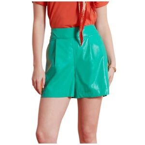 NWT TYLER BOE Tyler Boe Faux Leather Shorts - Parakeet